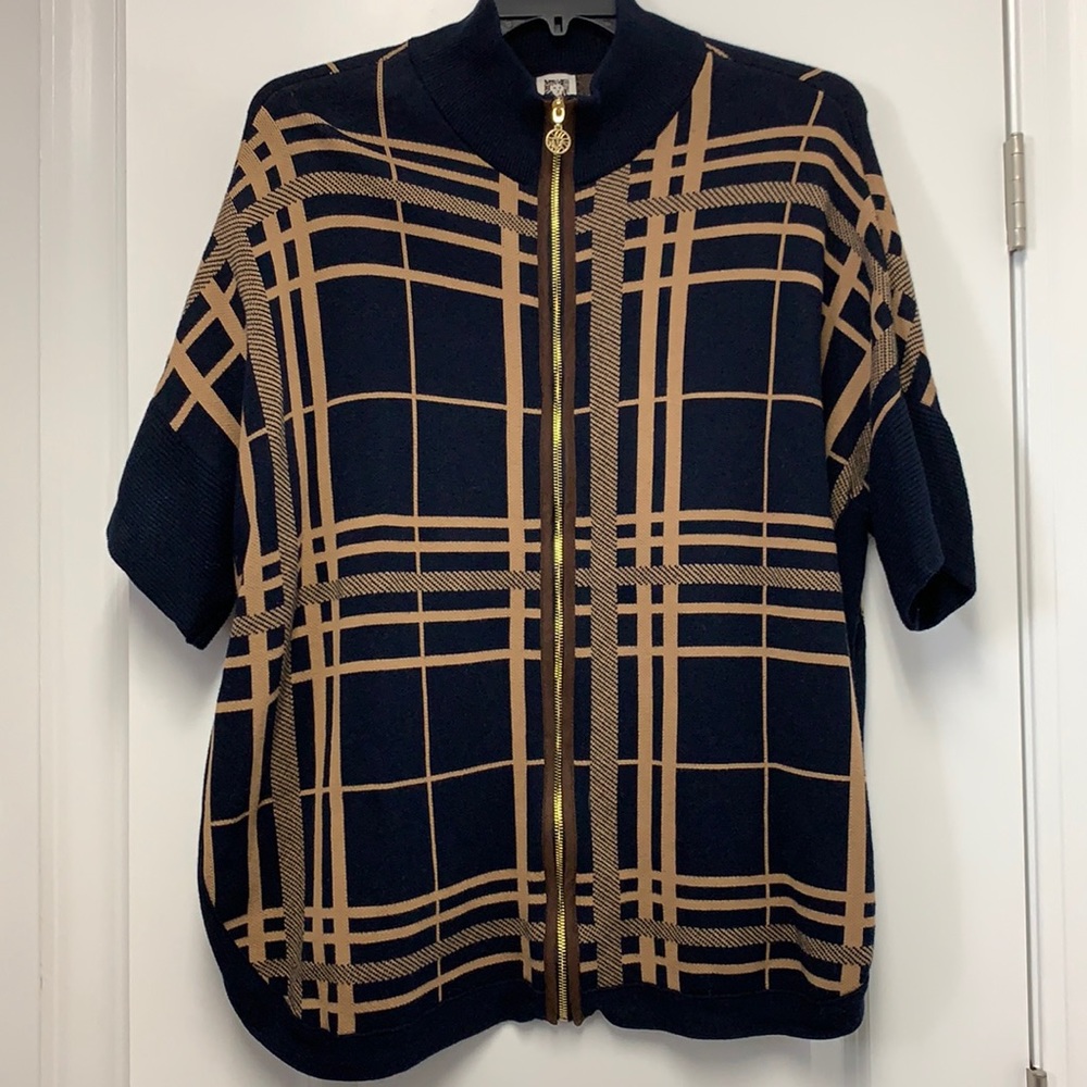 Navy/Tan XL Anne Klein Sweater/jacket